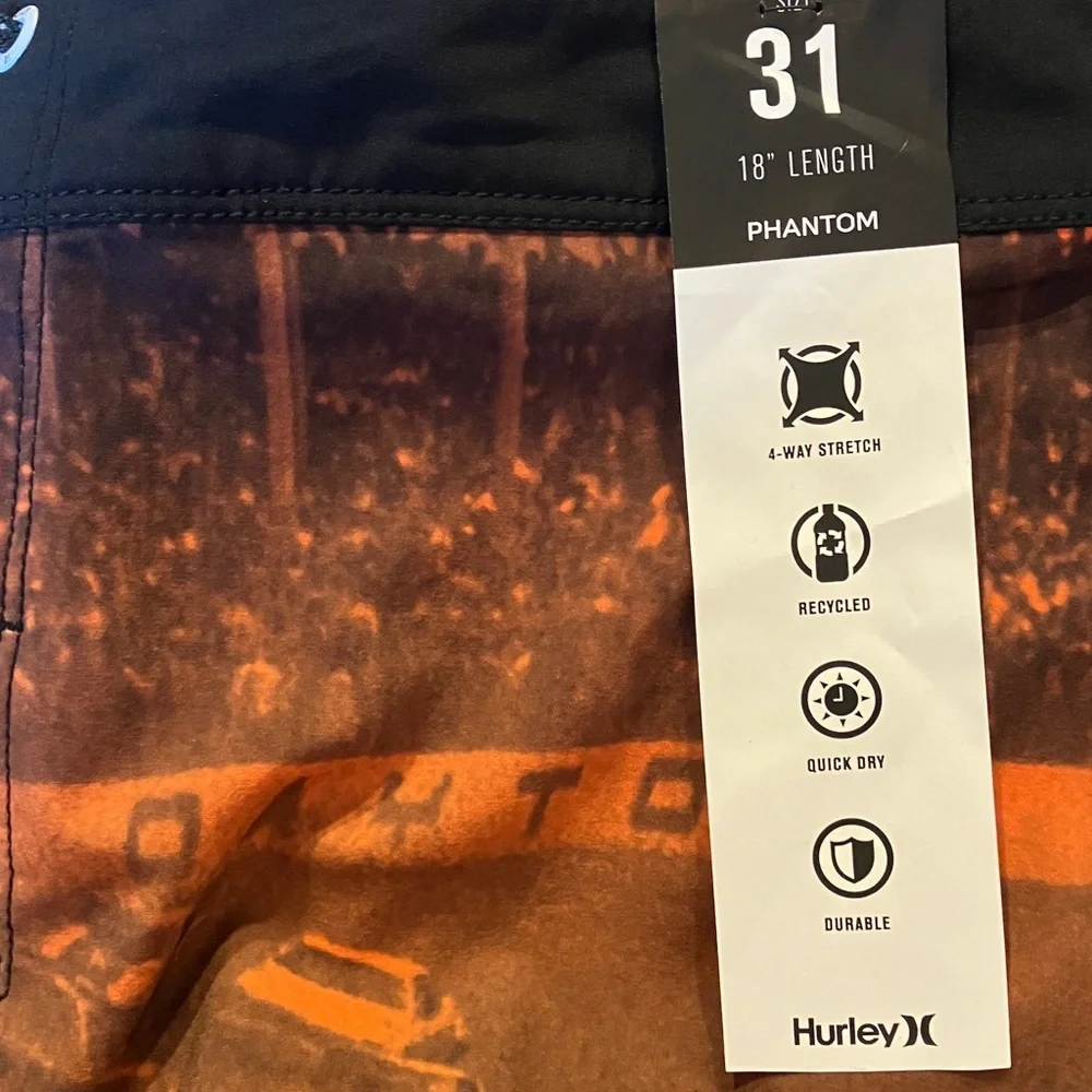 NWT Hurley Nascar Racing Men's Throwback Board Shorts Phantom Shorts Finishline - Picture 7 of 11